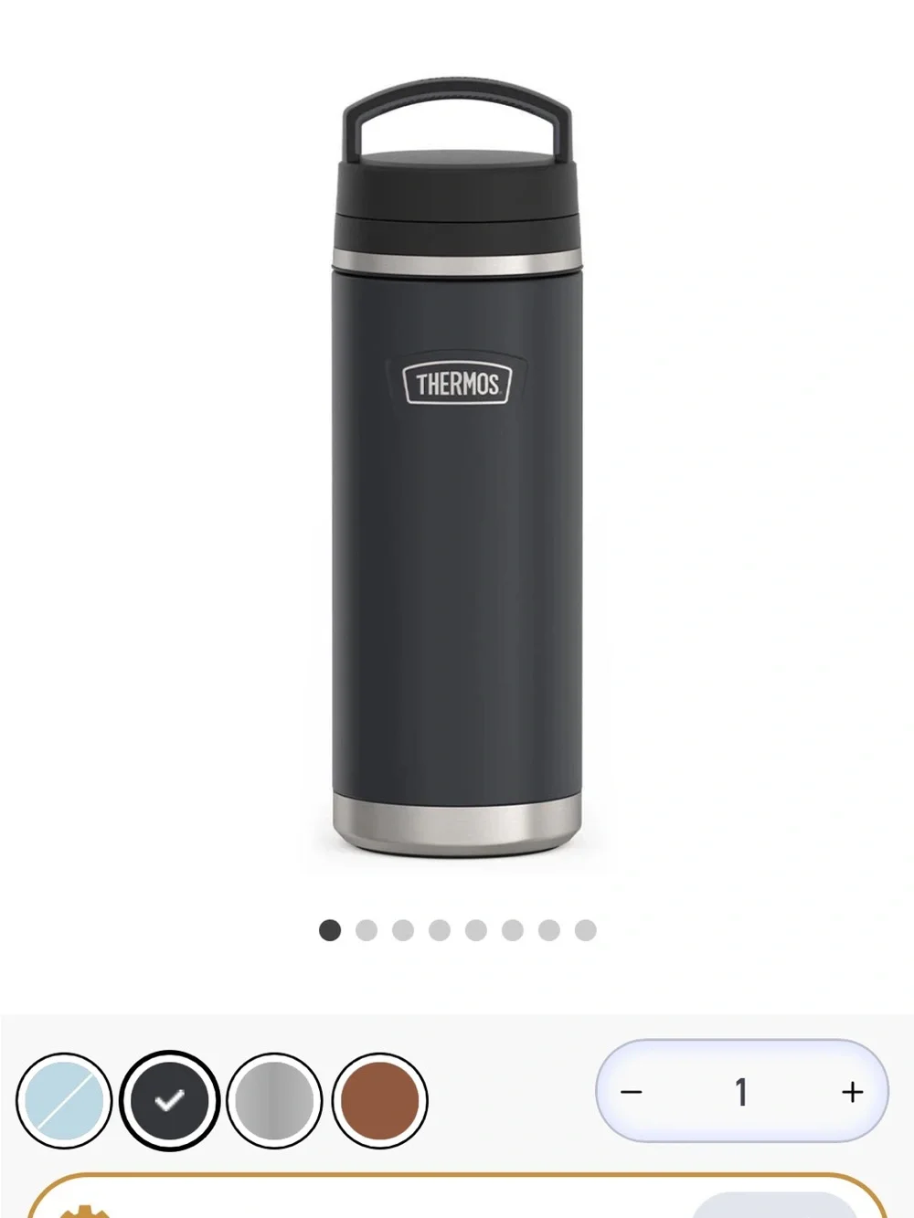 NWT - Thermos Icon Series Beverage Bottle (black stainless steel) - 32 oz.